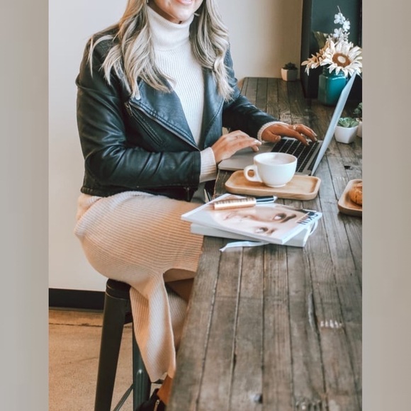 NWT Lulu’s Trendy Blogger Favorite Heather Grey Turtleneck Midi Sweater Dress - Picture 9 of 12